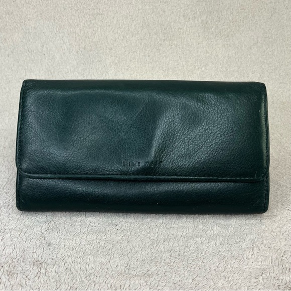 Vintage Nine West Genuine Leather Women’s Trifold Pocketbook Wallet-Dark Green - Picture 2 of 13